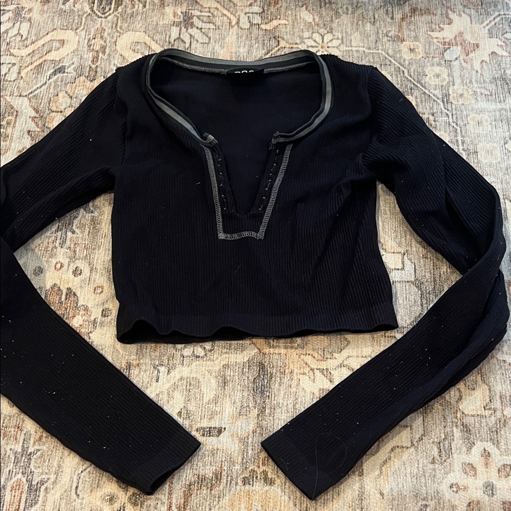 Urban Outfitters Black Ribbed Crop Top